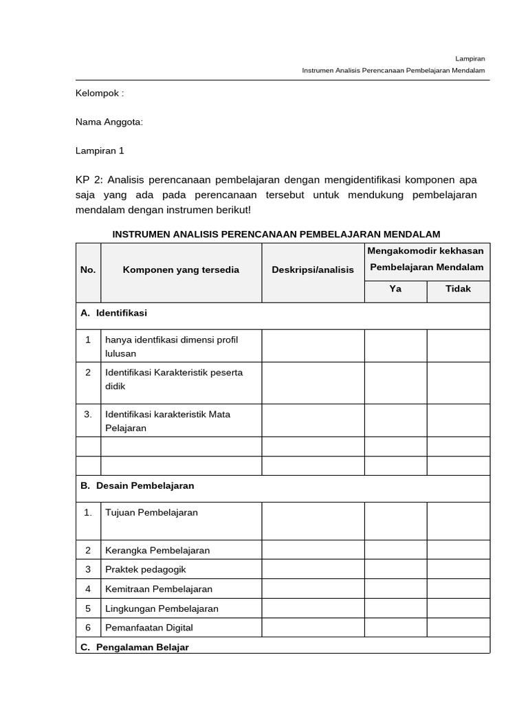 Modul 5 - KP 2 - Lampiran - Instrumen Analisis RPP | PDF