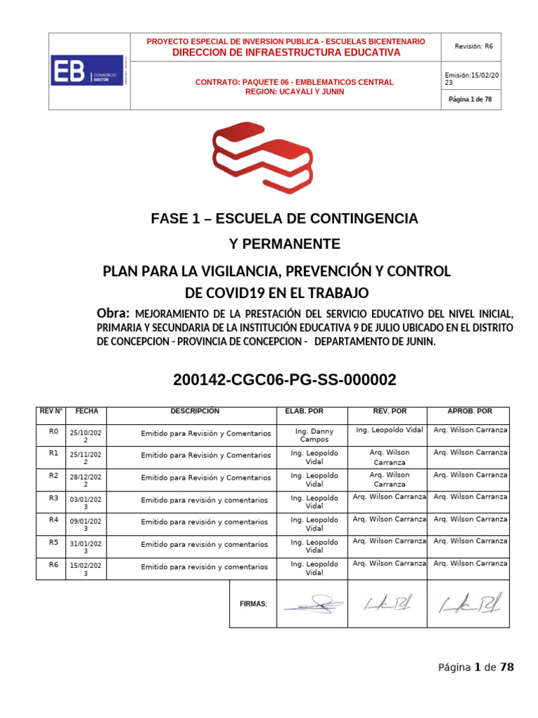 5.4 Plan para La VPC Del Covid-19 I.E. 9 de Julio | PDF | Seguridad y ...