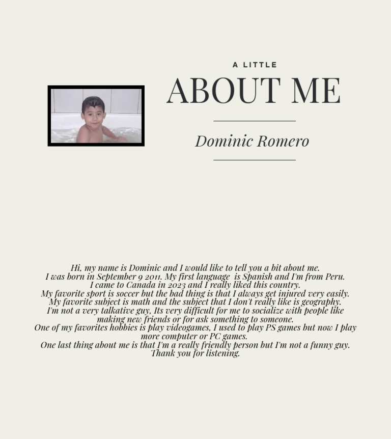 About Dominic Romero: A Personal Profile | PDF