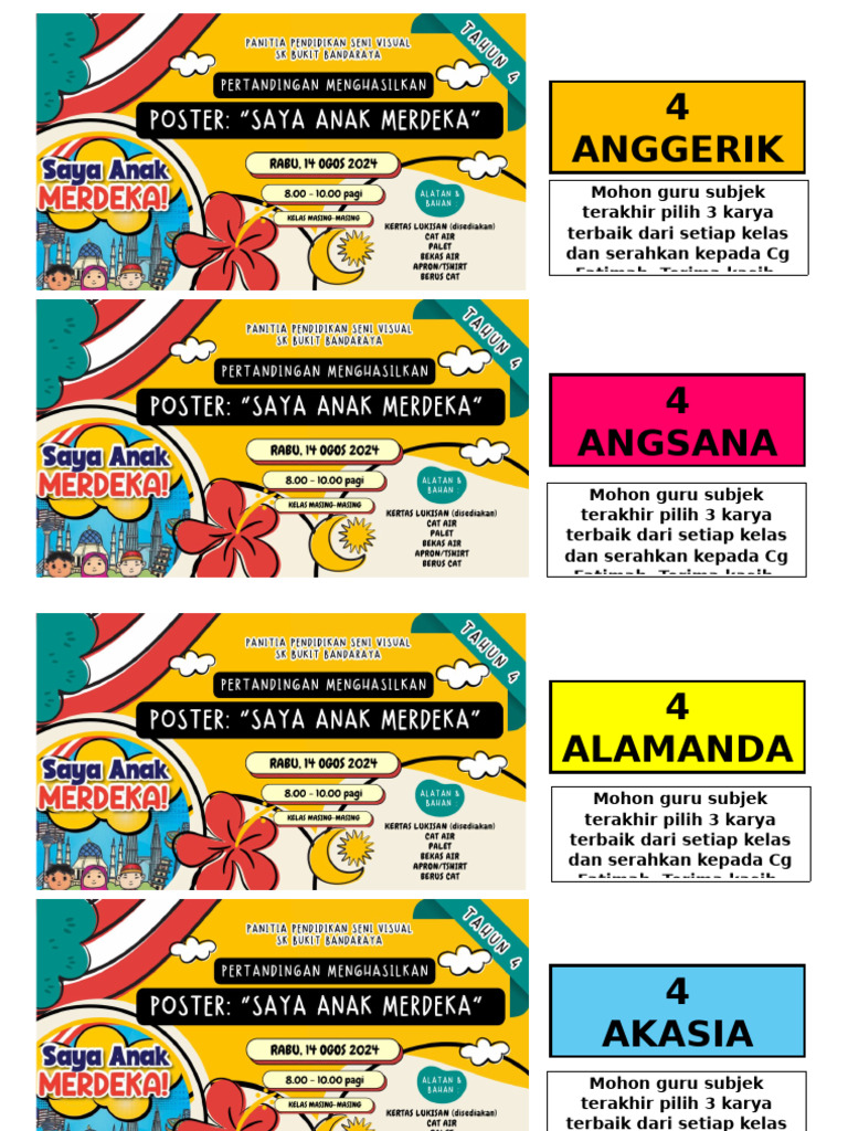 Label Pertandingan PSV Tahun 4 2024 | PDF