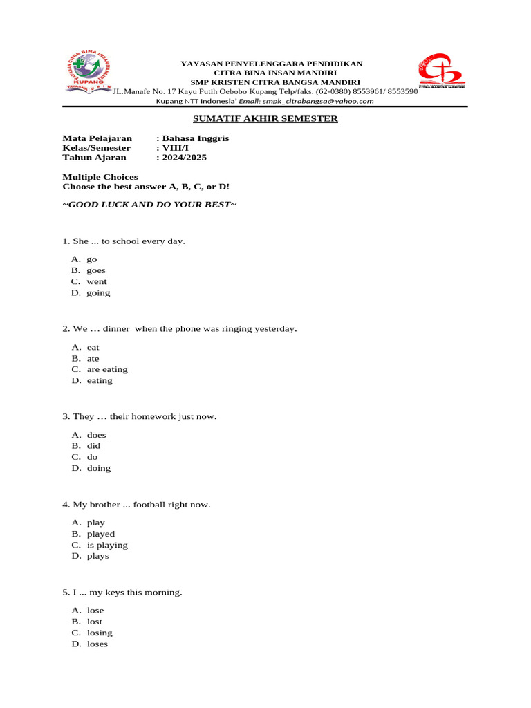English Exam: Grade 8 Semester 1 | PDF | Chess Theory | Chess