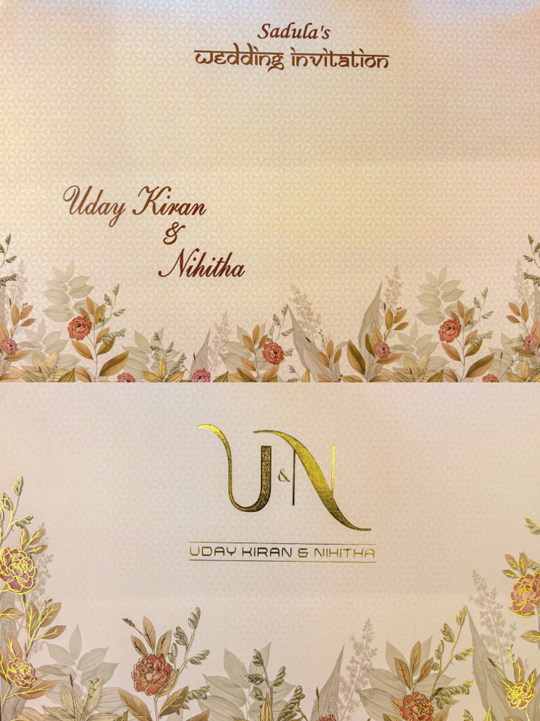 Uday Kiran & Nihitha Wedding Invitation | PDF