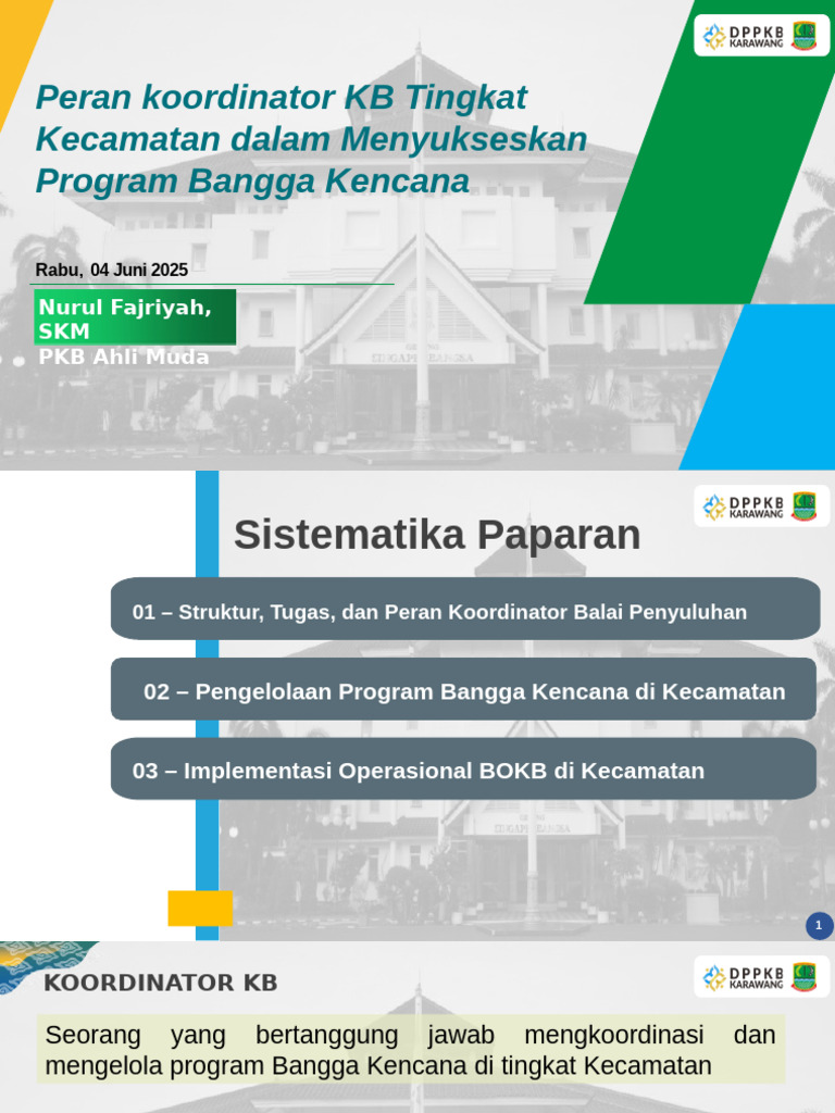 UPDATE Peran Koordinator KB Tingkat Kecamatan Dalam Menyukseskan ...