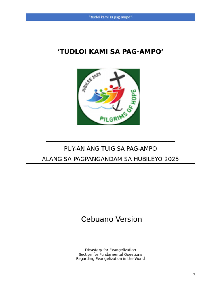 Tudloi Kami Sa Pag-Ampo Notes | PDF
