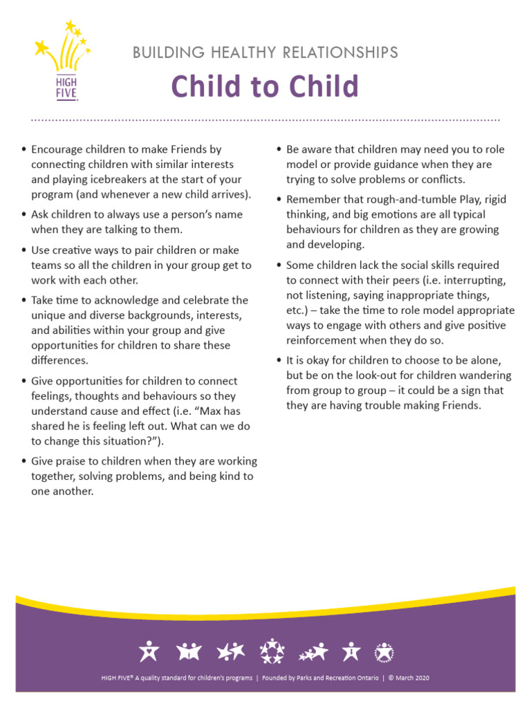 Building Healthy Relationships for Kids | PDF | Psychological Concepts ...