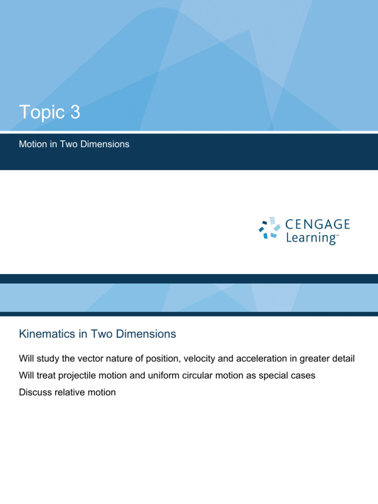 Kinematics of Motion in Two Dimensions | PDF | Acceleration | Kinematics