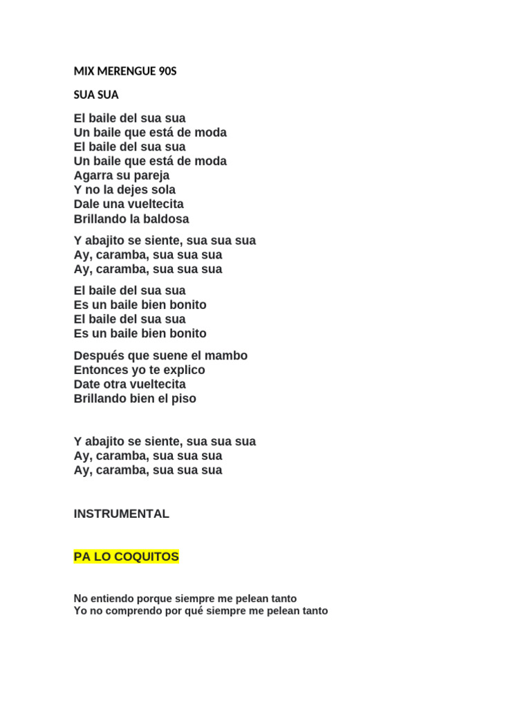 Baile del Sua Sua y Dinero en 90s | PDF