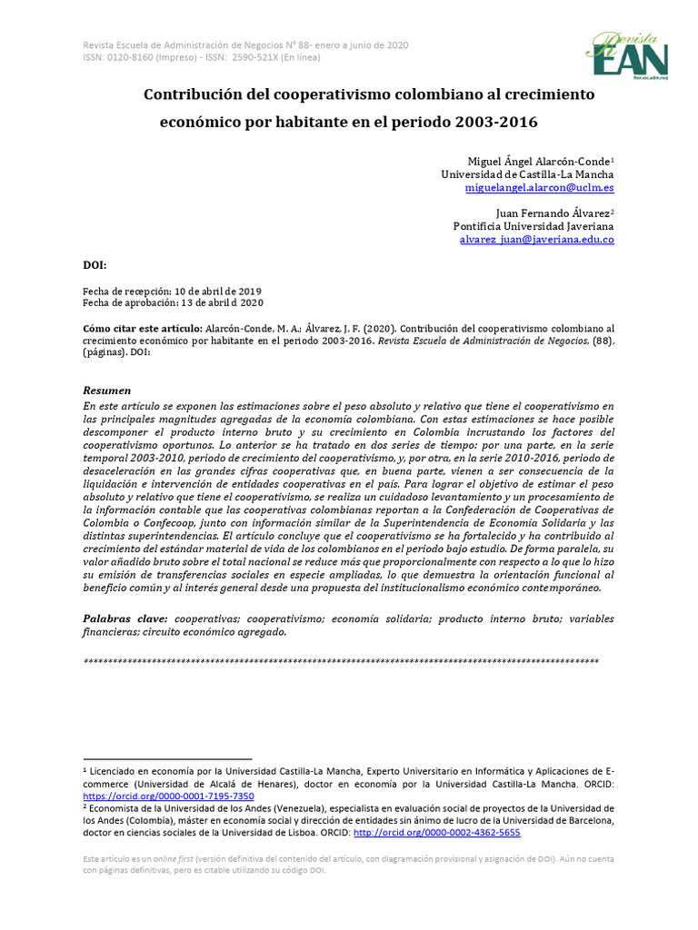 Impacto del cooperativismo en Colombia | PDF | Cooperativa | Economía ...
