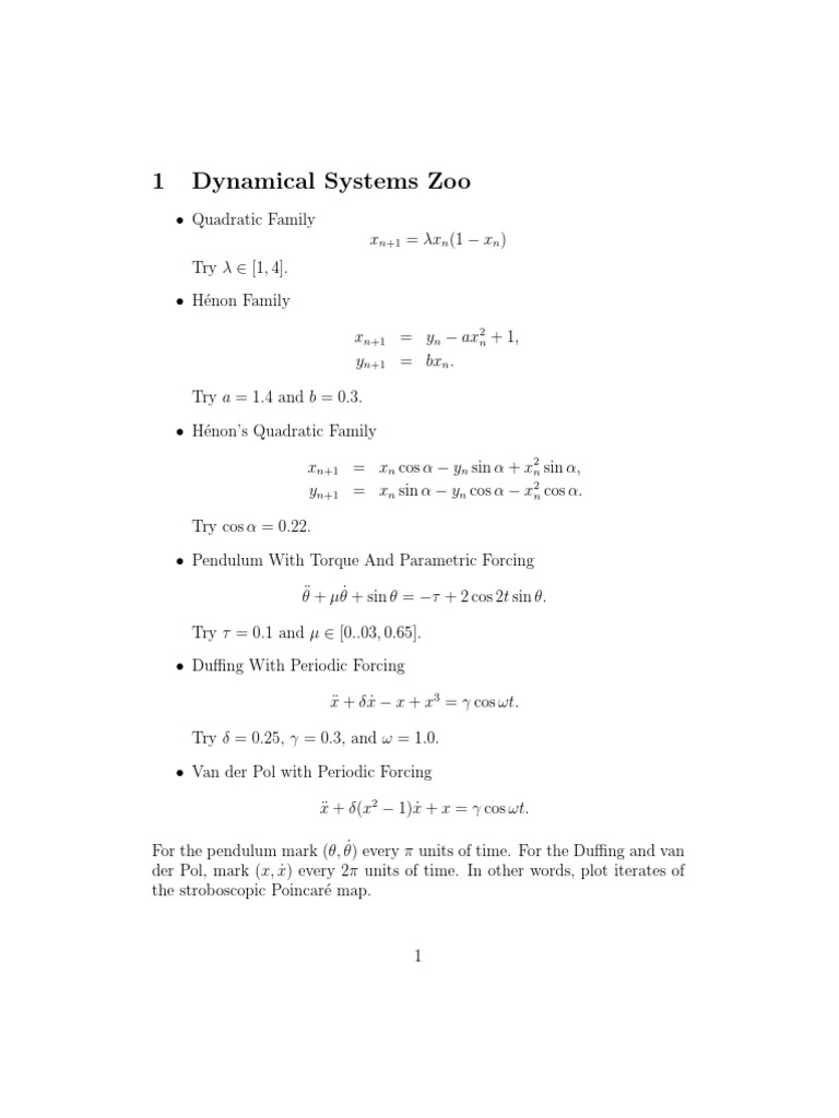 Dynamical Systems and Chaos Models | PDF