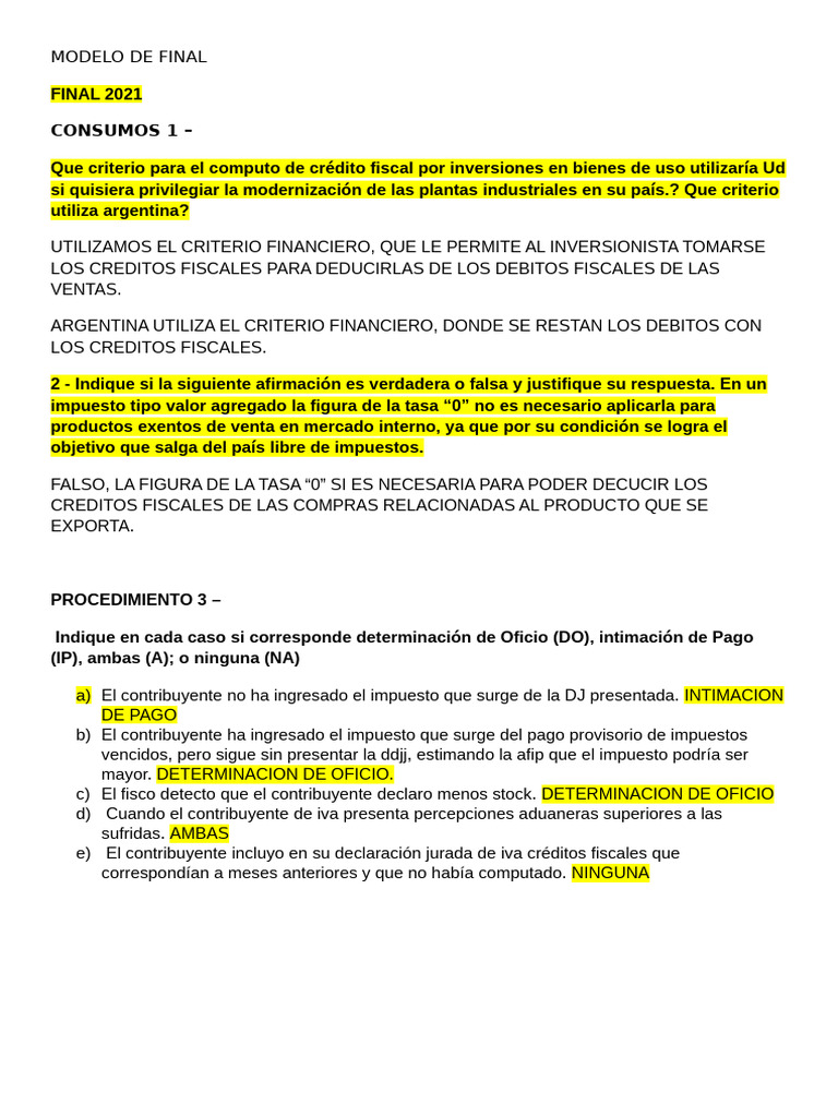 Modelo de Final | PDF | Impuestos | Impuesto al valor agregado