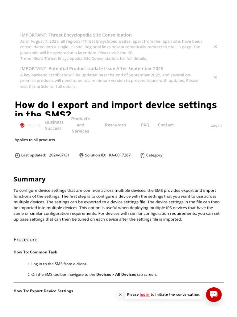 Threat Encyclopedia Site Update & Device Settings Guide | PDF | Menu ...