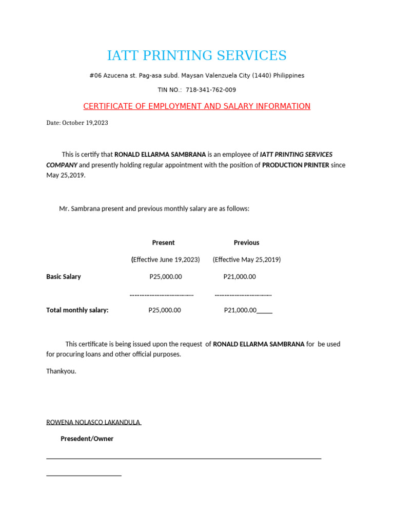 Iatt Printing Services | PDF