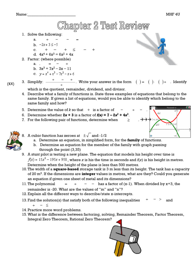 Chapter 2 Test Review | PDF | Factorization | Mathematics