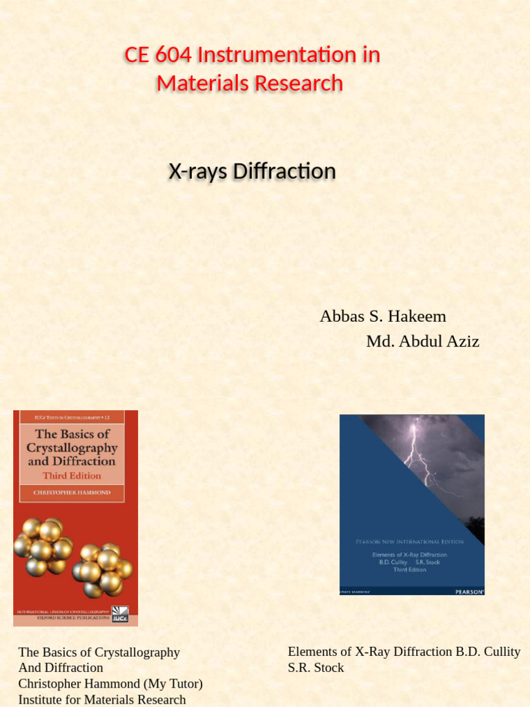 X-Ray Diffraction in Materials Research | PDF | Crystal Structure | X Ray