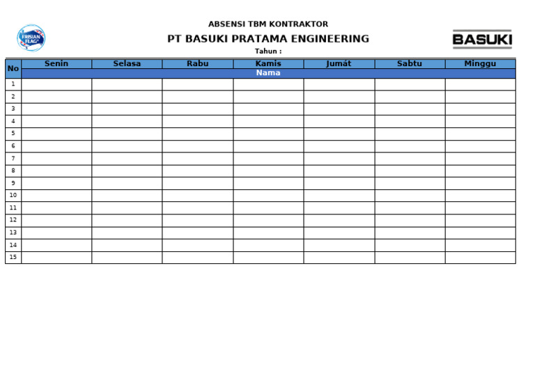Absensi PT TBM Kontraktor | PDF
