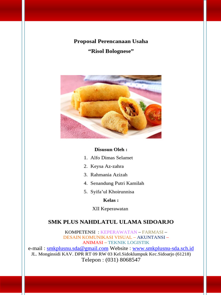 Proposal Usaha Risol Bolognese Kreatif | PDF