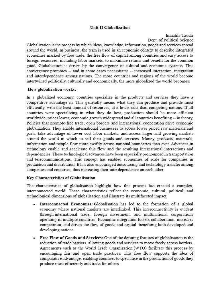 Globalisation | PDF | Globalization | Economic Growth