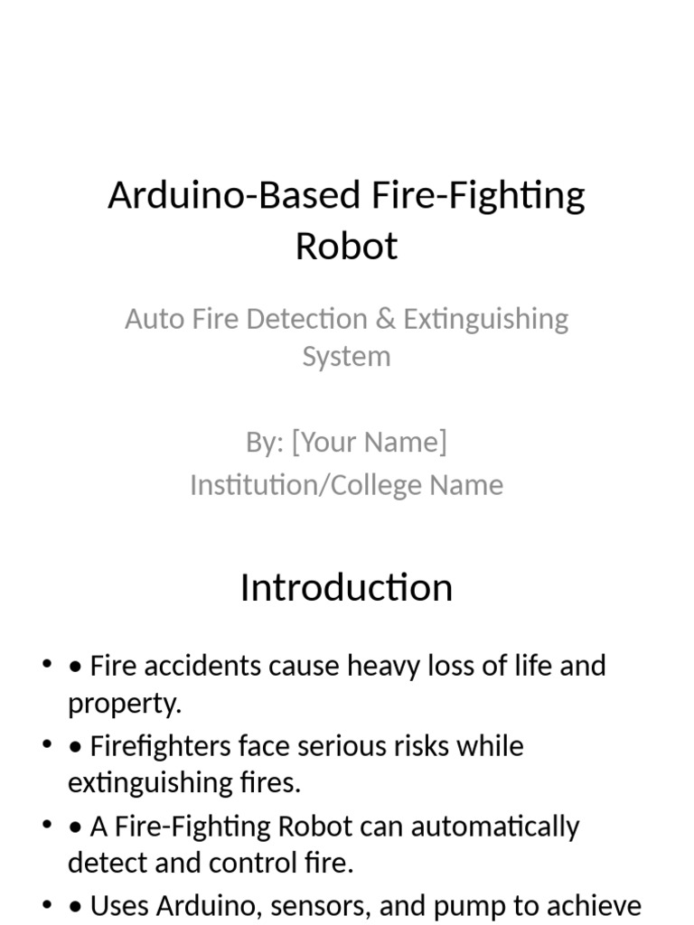 Arduino Fire-Fighting Robot System | PDF | Sensor | Automation