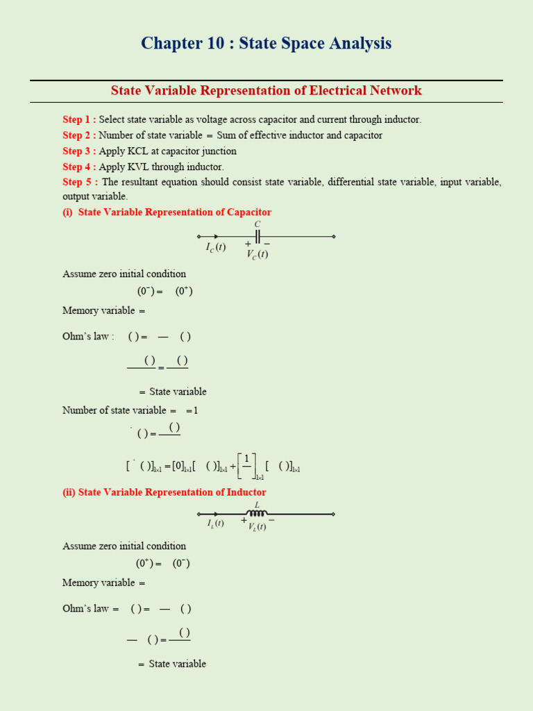 State Space Analysis of RLC Circuits | PDF | Electrical Network | Inductor