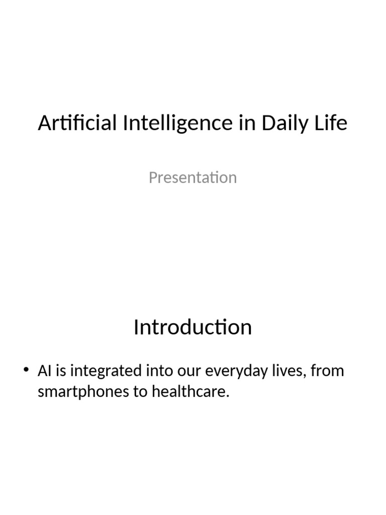 Artificial Intelligence in Daily Life | PDF