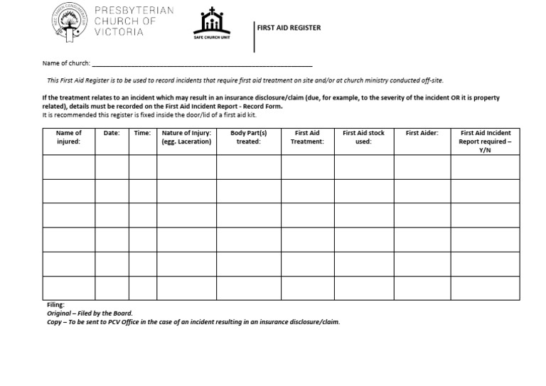 First Aid Register+2020 | PDF