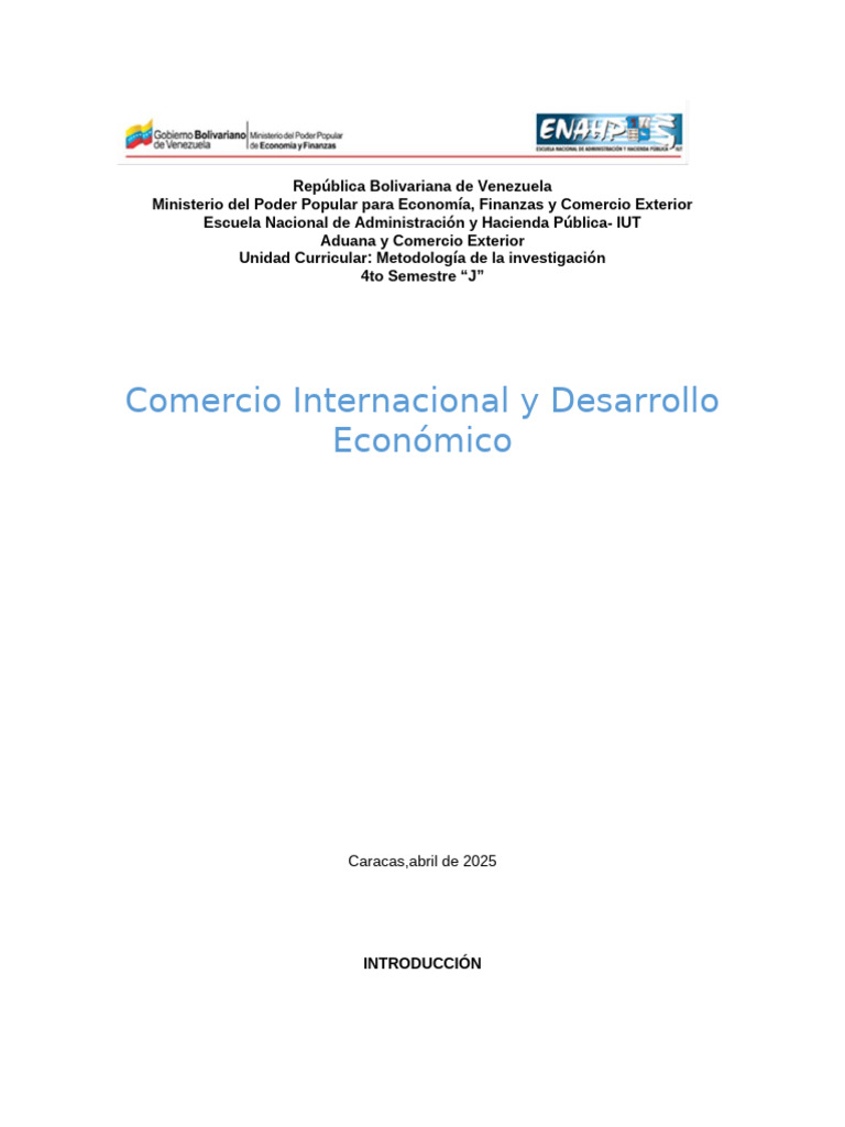 Comercio Internacional y Desarrollo Económico | PDF | El comercio ...