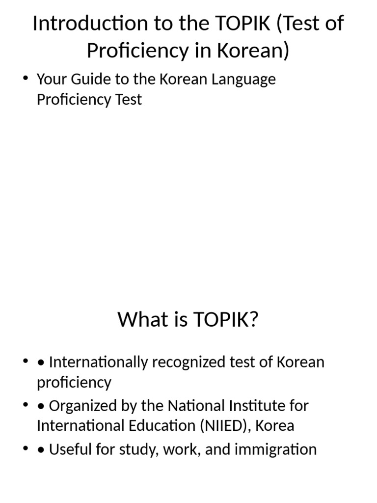 TOPIK Exam Guide and Preparation Tips | PDF