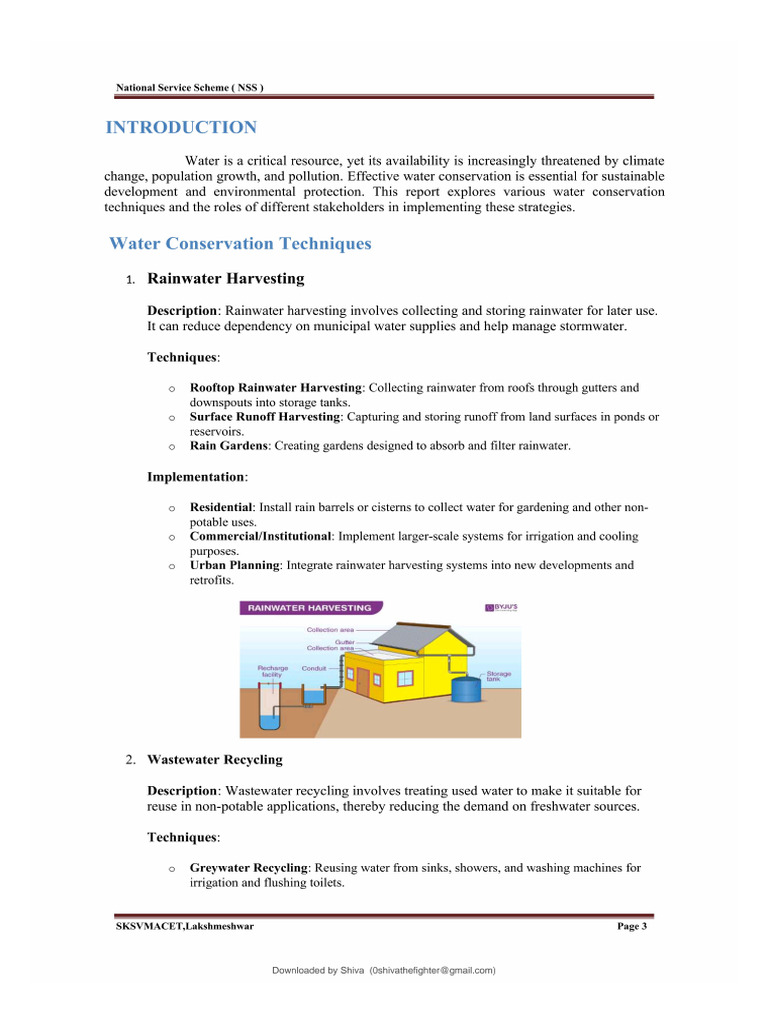Water Conservation | PDF