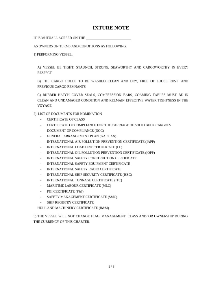 General Arrangement for Vessel Compliance | PDF