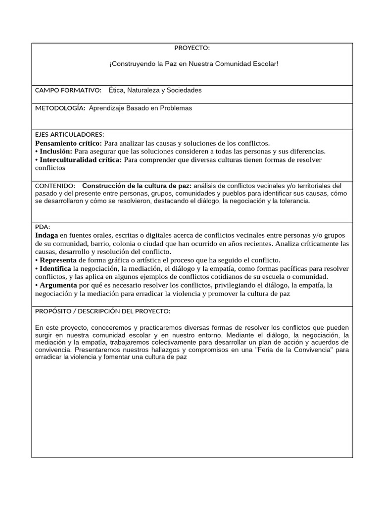 Cultura de Paz en la Escuela | PDF | Mediación | Paz
