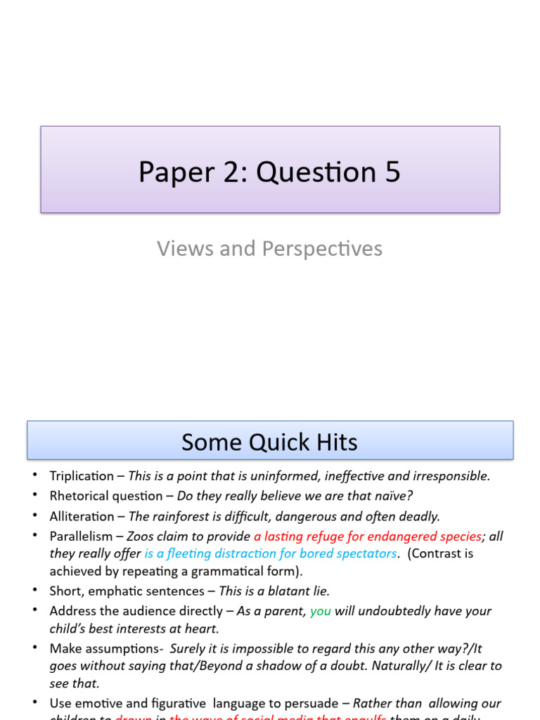 Paper 2 Question 5 Useful HAP Techniques | PDF