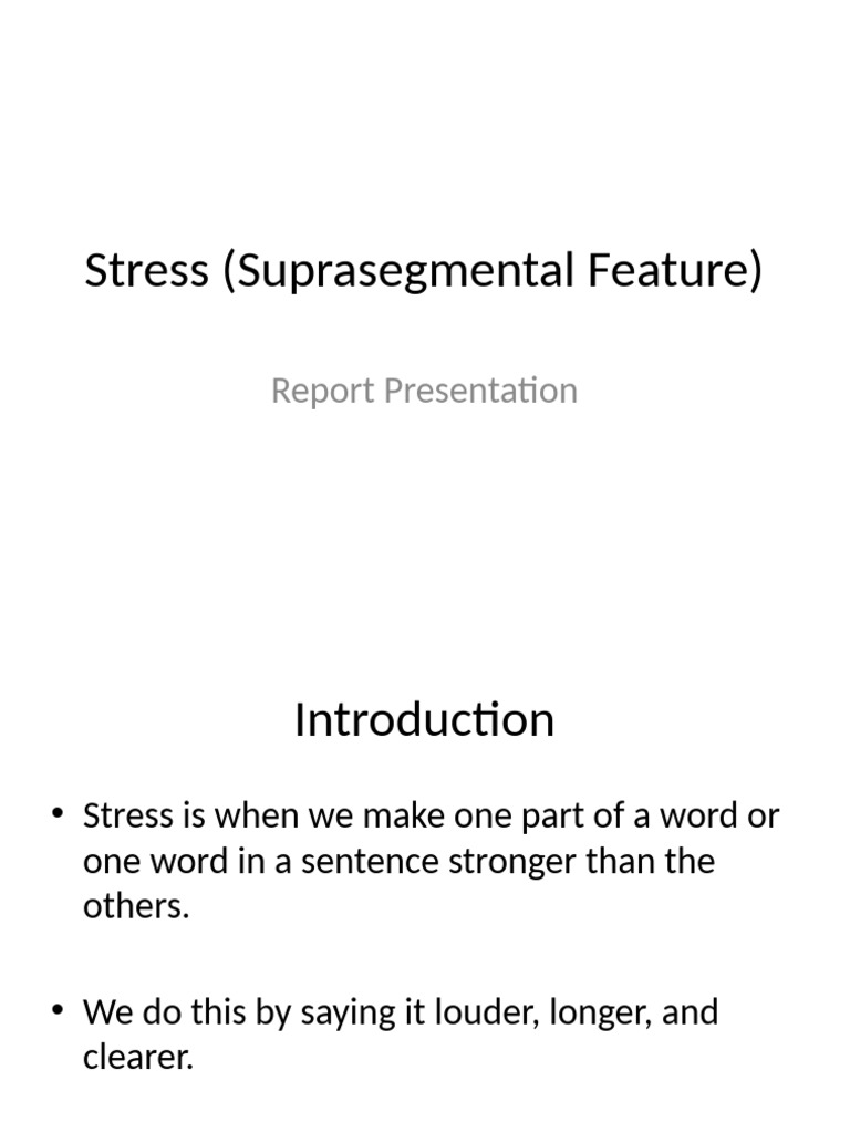 Understanding Stress in Speech | PDF