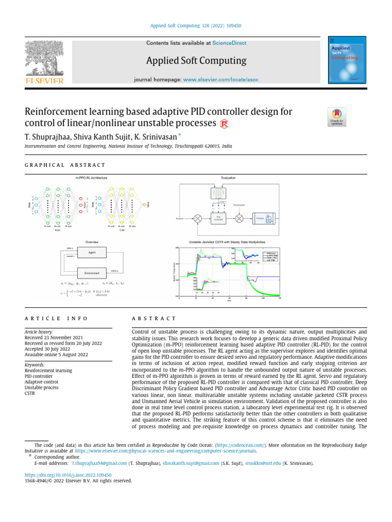 Adaptive PID Control via Reinforcement Learning | PDF | Machine ...