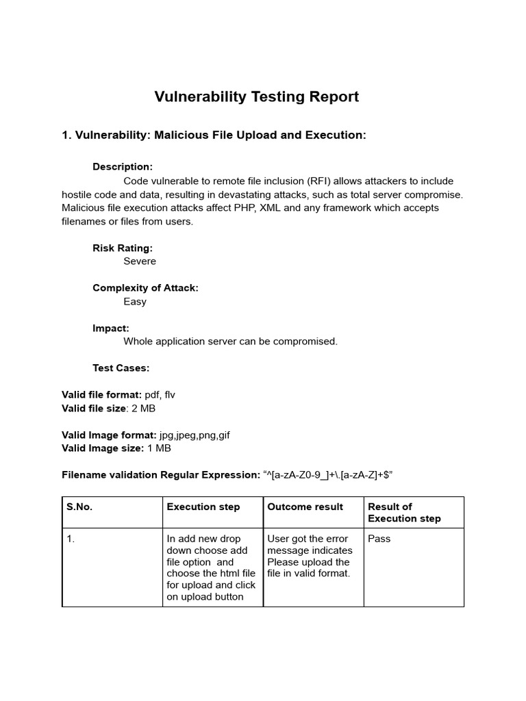 Vulnerability Testing Report Summary | PDF | Login | Http Cookie