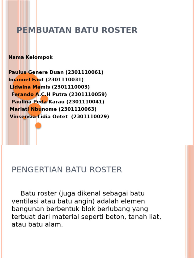 Panduan Pembuatan Batu Roster | PDF