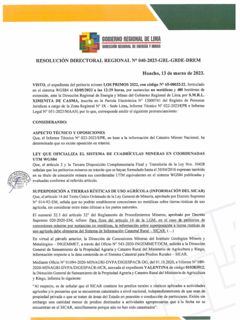 Resolucion Directoral Regional N 040 2023 GRL Grde Drem RD Titulo Los ...
