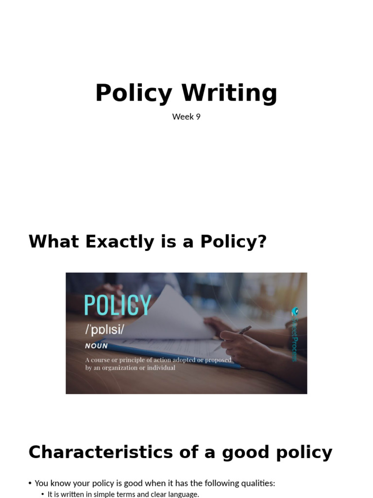 Essential Guide to Effective Policy Writing | PDF | Policy | Governance