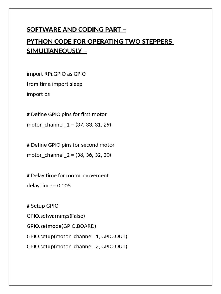 Python Code for Dual Stepper Control | PDF | Computer Programming ...