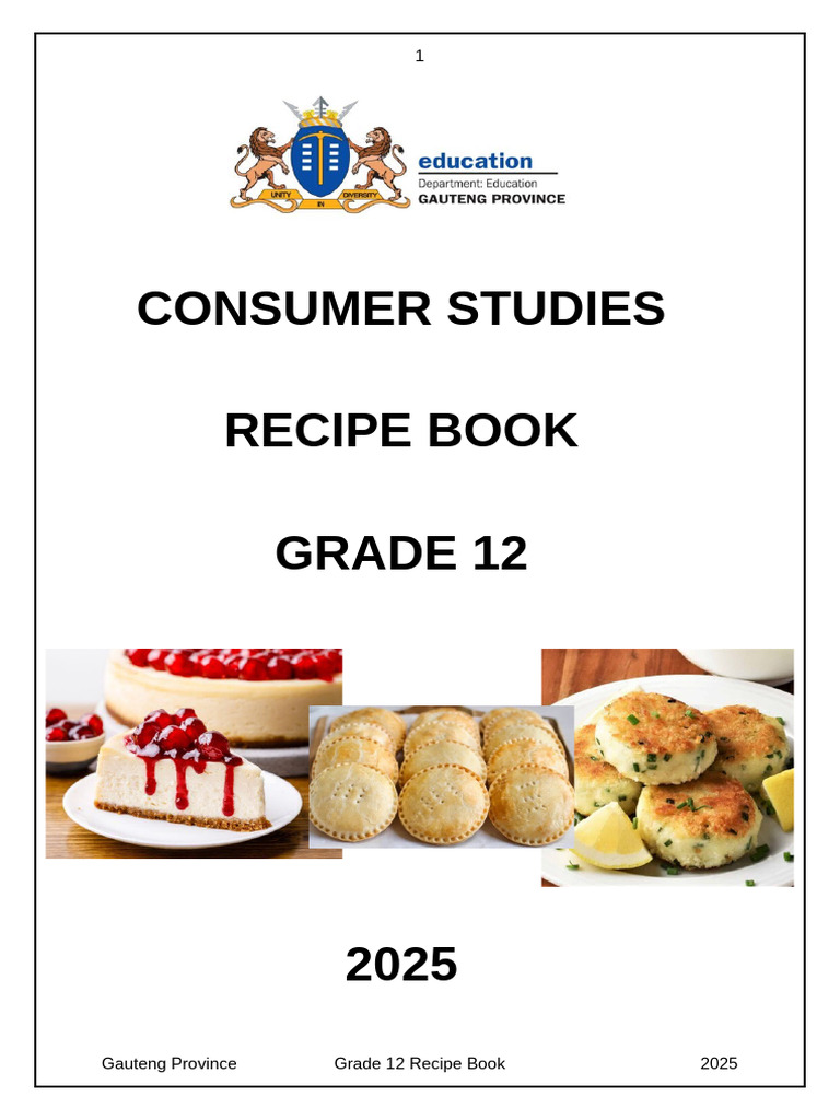 Grade 12 Consumer Studies Recipe Book | PDF | Cakes | Curry