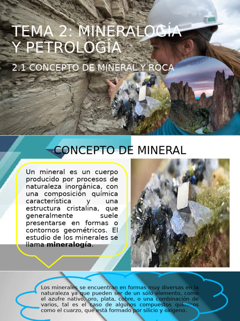 2.1 y 2.2 Geología | PDF | Minerales | Roca (geología)