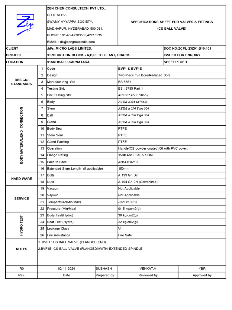 Specifications for Various Ball Valves | PDF | Valve | Plumbing