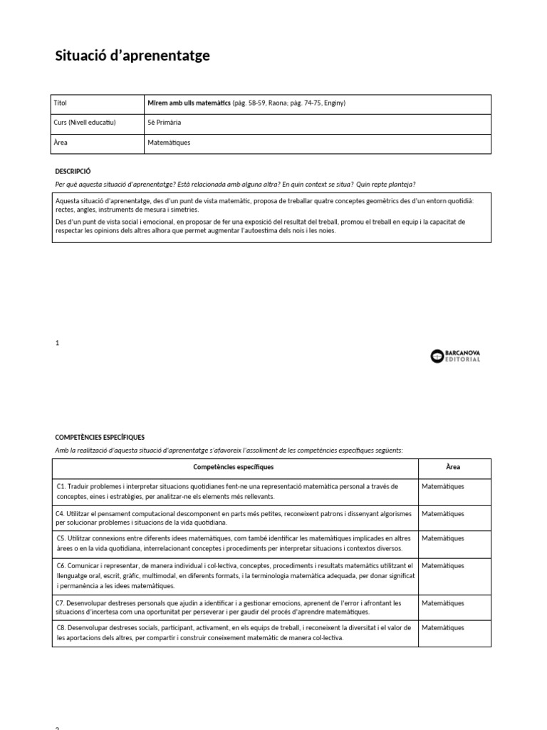 Mat5pri S Aprenentatge 1 Ok | PDF