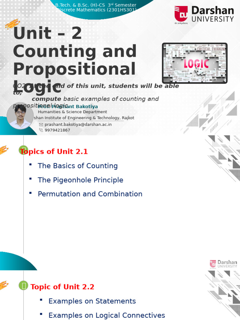 Counting and Logic Principles in Math | PDF | Logic | Permutation
