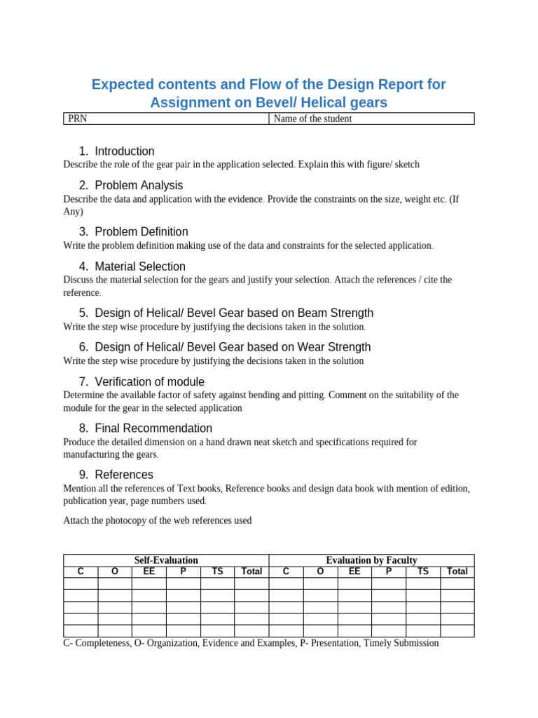 Design Report for Bevel and Helical Gears | PDF