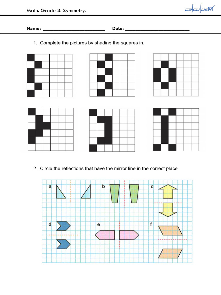 Grade 3 Symmetry Worksheet | PDF