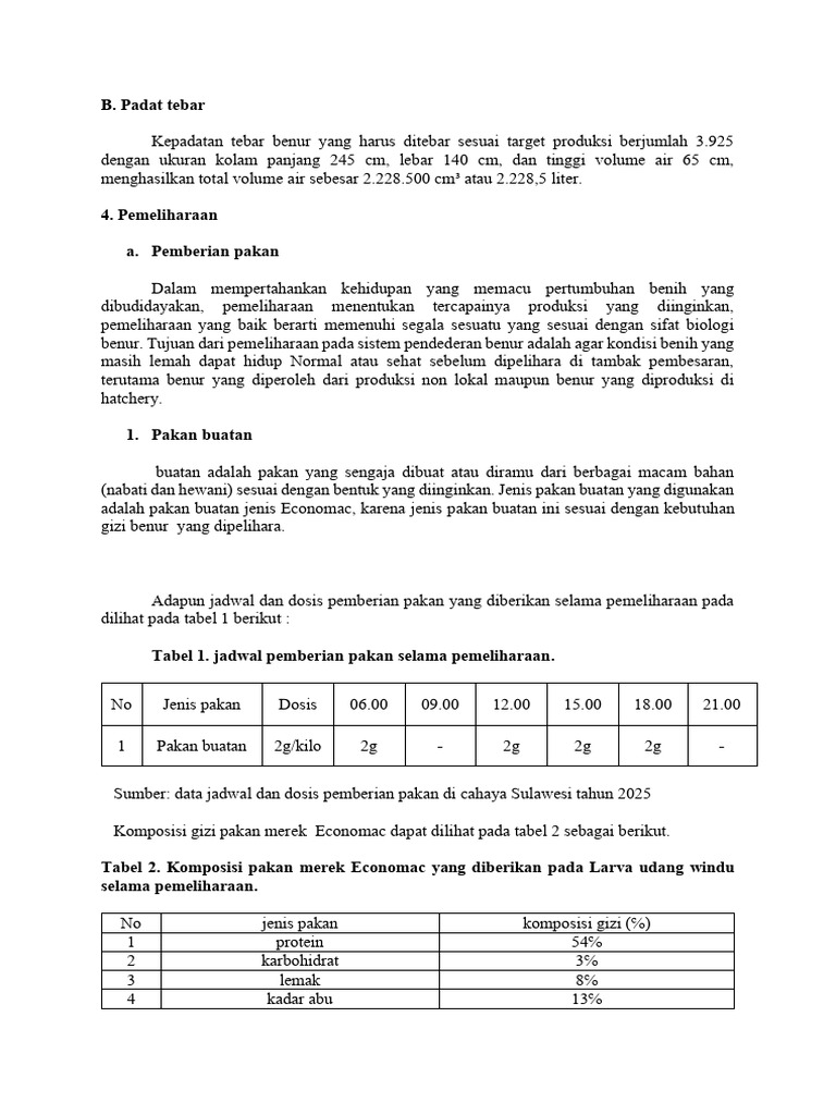 Pemeliharaan Benur Udang Windu Optimal | PDF