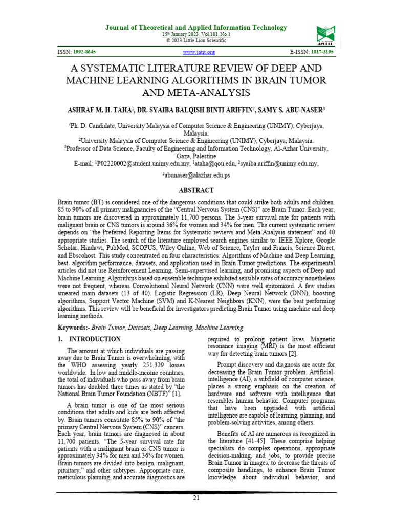 A Systematic (Jan 1st 2023) Literature Review of Deep and | PDF ...