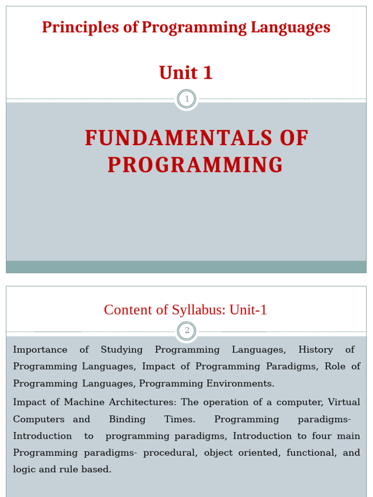 Programming Languages Fundamentals Guide | PDF | Programming | Computer ...