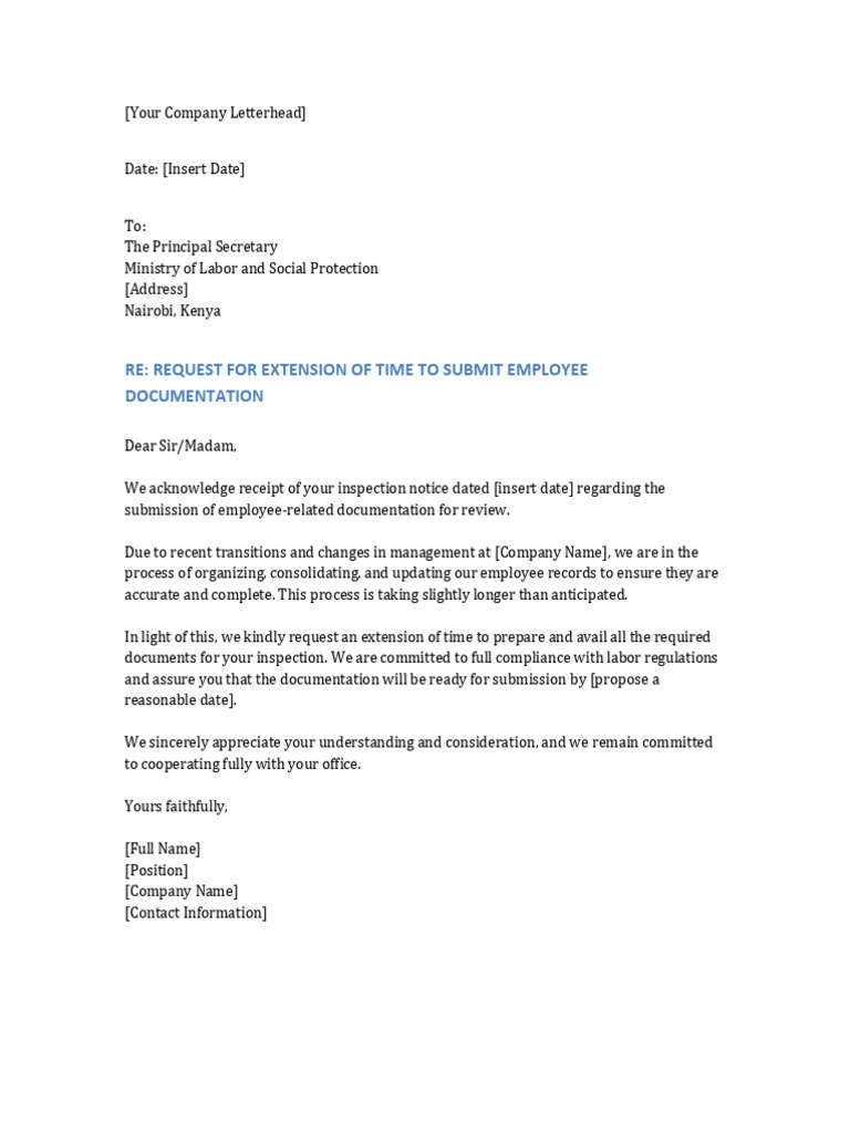 Request for Extension on Employee Docs | PDF