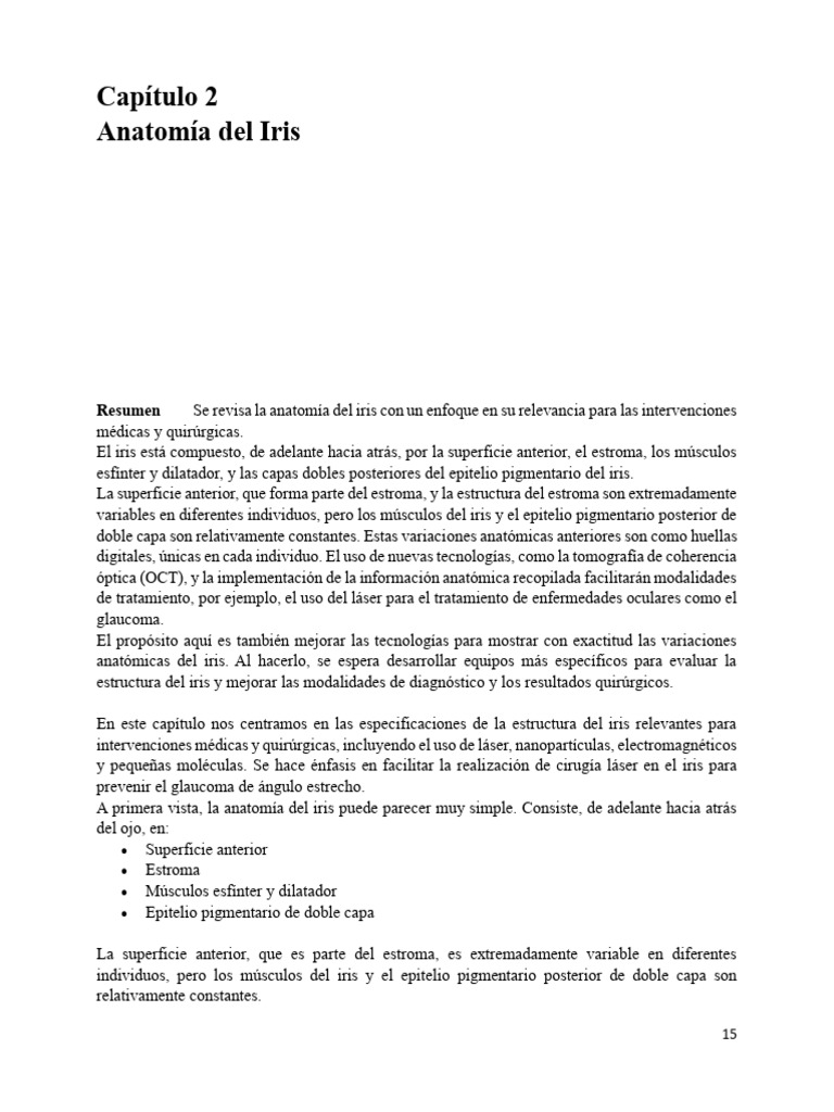 Anatomía del Iris y su Relevancia Médica | PDF | Glaucoma | Visión